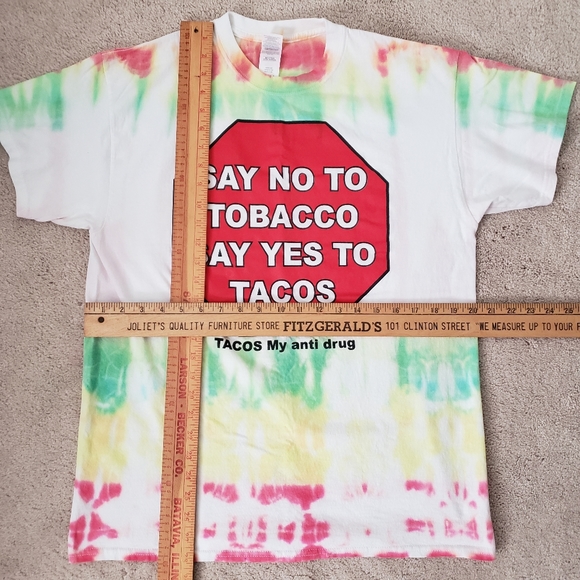 TACOS Anti-Drug Stop Sign Tie Dye Rasta Shirt Funny - Large - Picture 5 of 6